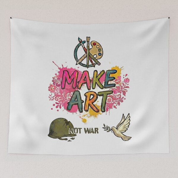 Item preview, Make Art Not War – Peace Dove, Helmet & Artist Tools - Soft Urban Grey edition designed and sold by Miss Cutie Designs.
