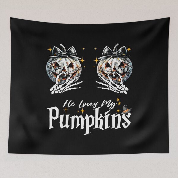 Item preview, He Loves My Pumpkins I Love His Broomstick Couples Skeleton designed and sold by caiknelinex.