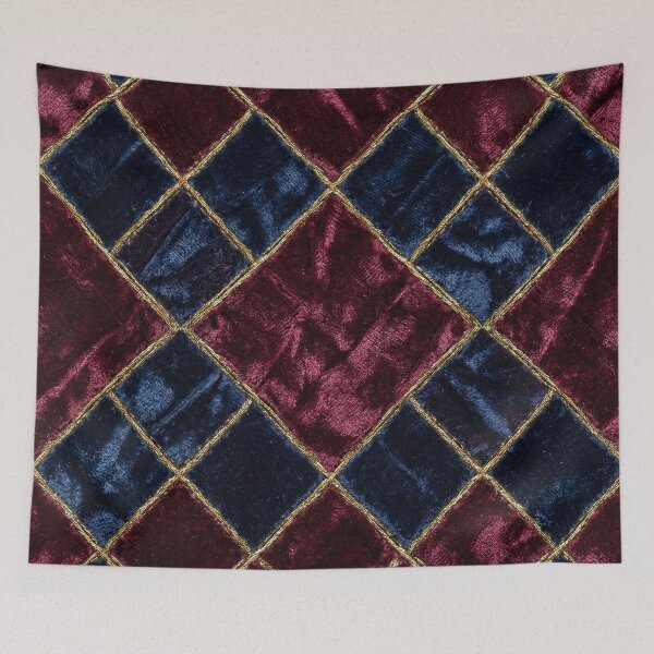 Item preview, Burgundy & Midnight Blue Velvet Harlequin - Vintage Carnival Noir designed and sold by SavinMercantile.