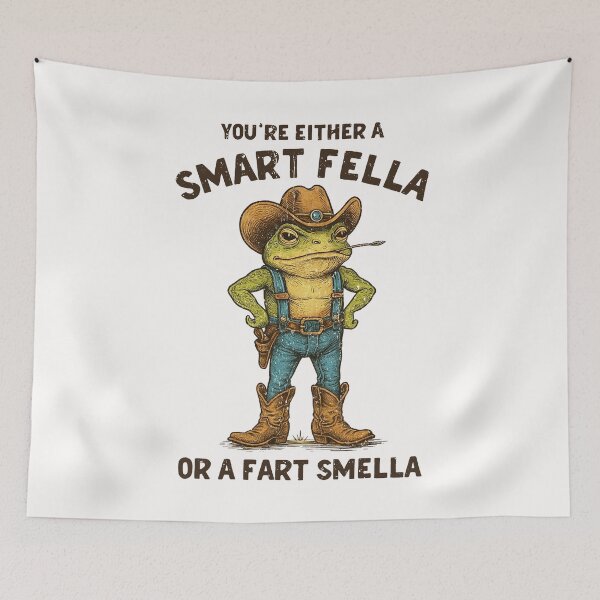 Item preview, Smart Fella or Fart Smella Retro Cartoon Frog designed and sold by PearliDietrich.