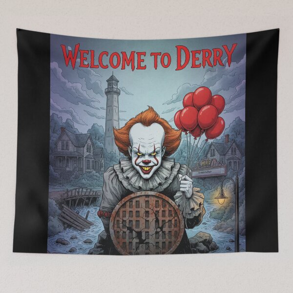 Item preview, welcome to derry pennywise art design  designed and sold by Blck-Acid-Devil.