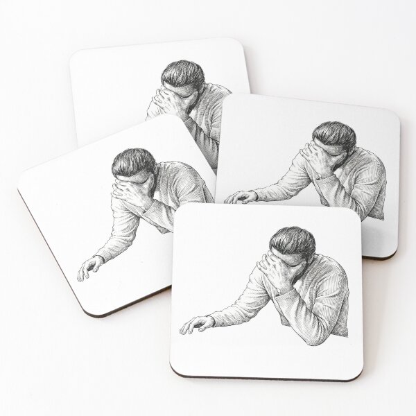 Item preview, Man in Despair with Face in Palm designed and sold by Naux | Design & Illustration.