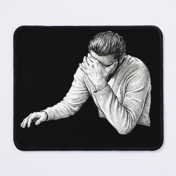 Item preview, Man in Despair with Face in Palm designed and sold by Naux | Design & Illustration.