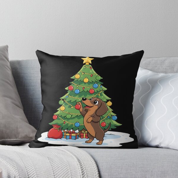 Item preview, Grumpy dachshund wearing a Santa hat with crossed paws designed and sold by KLSproduct.