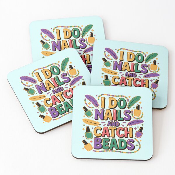 Item preview, I Do Nails and Catch Beads Funny Mardi Gras Nail Tech Carnival designed and sold by Nzgiftsandmore.