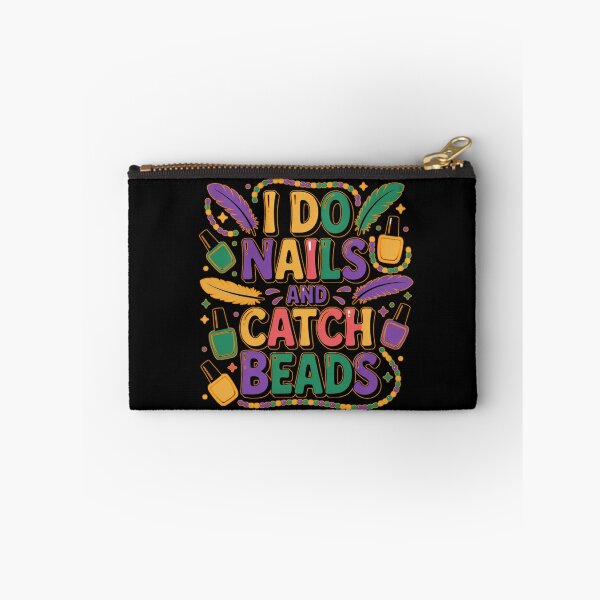 Item preview, I Do Nails and Catch Beads Funny Mardi Gras Nail Tech Carnival designed and sold by Nzgiftsandmore.