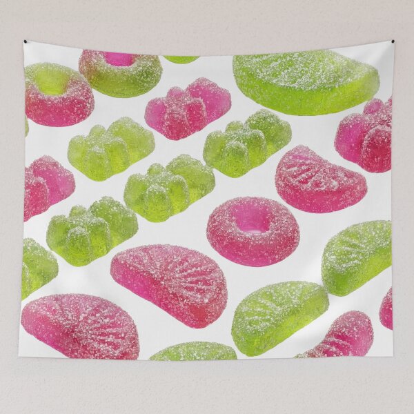 Item preview, Pink & Lime Green Sour Gummy Candy Pattern - "Forbidden Snacks" designed and sold by SavinMercantile.
