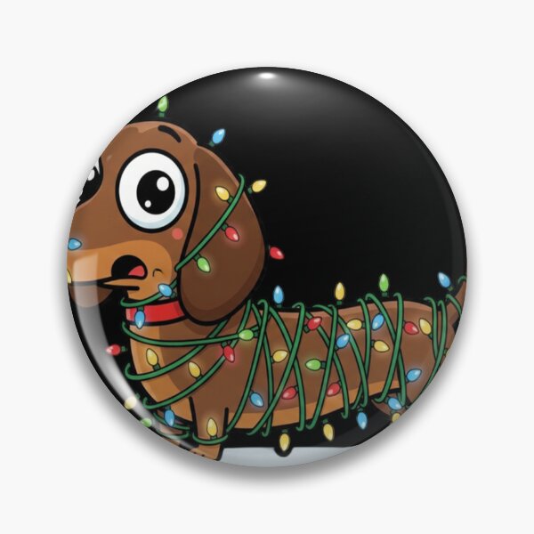 Item preview, Funny long dachshund wrapped in colorful Christmas lights from head to tail designed and sold by KLSproduct.