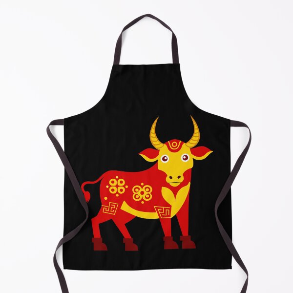 Item preview, Decorative Chinese Zodiac Ox Illustration in Red and Gold designed and sold by Jirada.