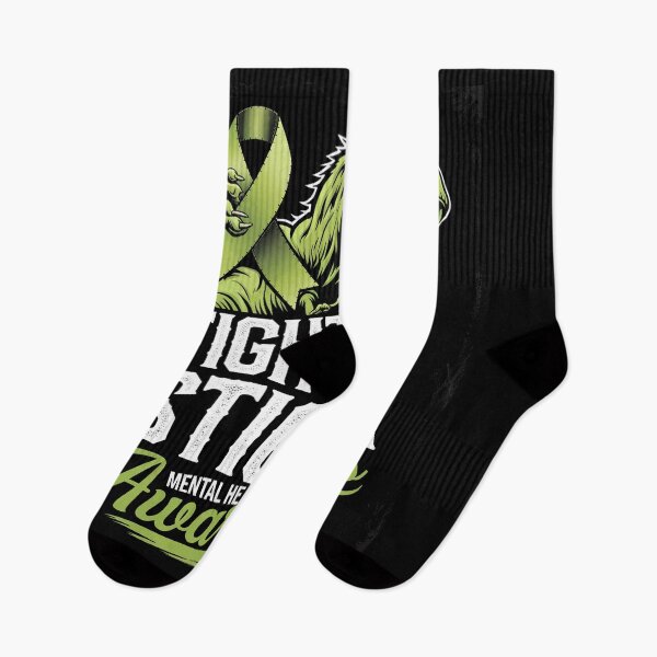 Item preview, Fight Stigma Mental Health Awareness Lime Green Dinosaur designed and sold by Rrettgison.