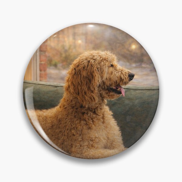 Item preview, Goldendoodle Overlooks the City designed and sold by WildKindred.