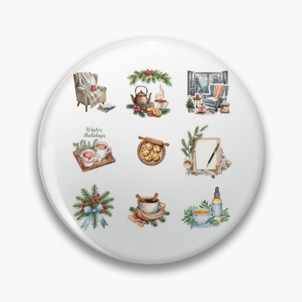 Artikelvorschau, Winterferien-Set mit gemütlichen Aquarell-Stickern entworfen und verkauft von SoftyDesigns.