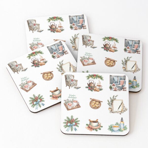 Item preview, Pack Winter Holidays Cozy Watercolor Stickers designed and sold by SoftyDesigns.