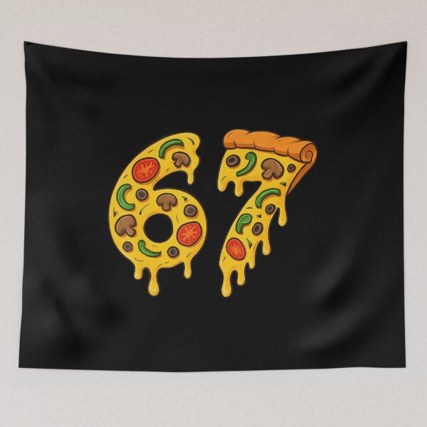 Aperçu de l'œuvre 67 Pizza Meme Drôle Six Seven Gen Alpha Slang créée et vendue par bambiai.