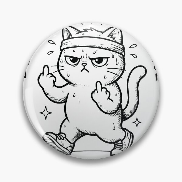 Item preview, Do It At Your Own Pace - Funny Rude Middle Finger running Workout Cat designed and sold by AdyKurniawan.