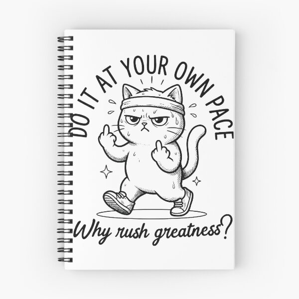 Item preview, Do It At Your Own Pace - Funny Rude Middle Finger running Workout Cat designed and sold by AdyKurniawan.