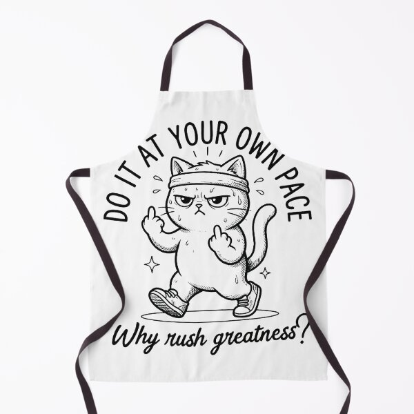 Item preview, Do It At Your Own Pace - Funny Rude Middle Finger running Workout Cat designed and sold by AdyKurniawan.