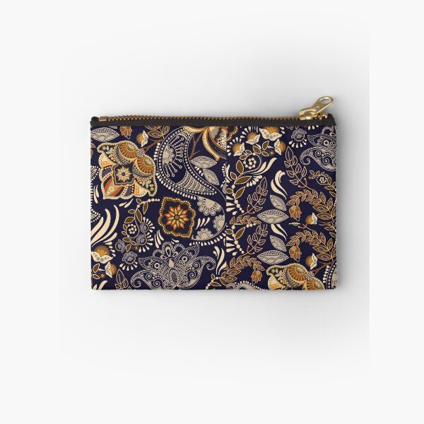 Item preview, Batik-Midnight Gold Bohemian Paisley Floral Pattern designed and sold by weserscs.
