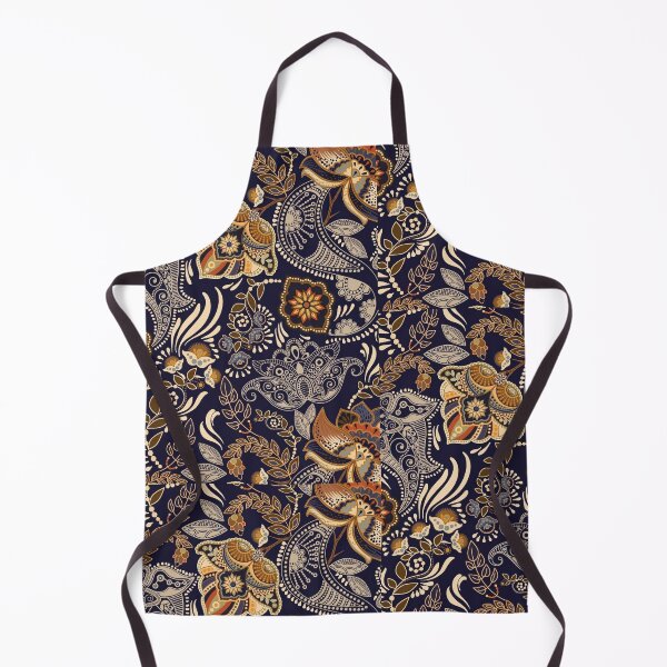 Item preview, Batik-Midnight Gold Bohemian Paisley Floral Pattern designed and sold by weserscs.