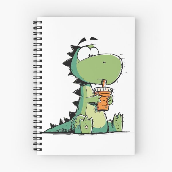 Item preview, Cute Baby Dinosaur Holding a Sippy Cup Cartoon Drawing designed and sold by LD ART.