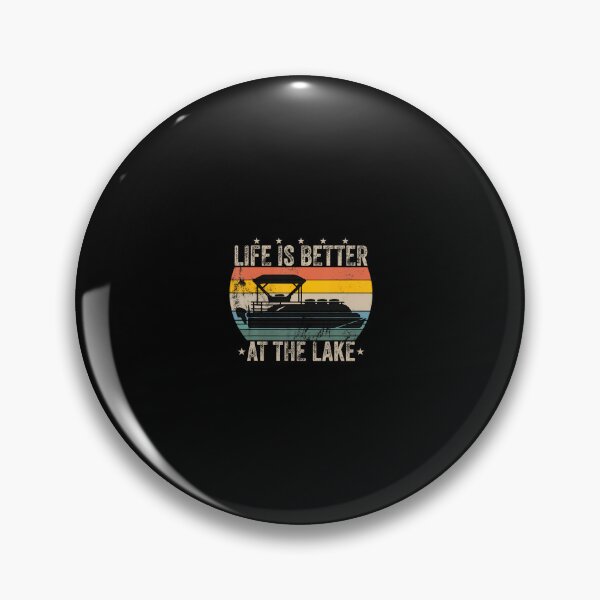Item preview, Vintage Life Is Better At The Lake Retro Boating Pontoon designed and sold by ovallwfparid.