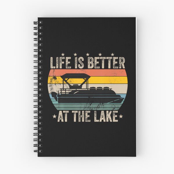 Item preview, Vintage Life Is Better At The Lake Retro Boating Pontoon designed and sold by ovallwfparid.