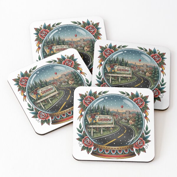 Item preview, Snow globe from Derry, Maine: traditional tattoo souvenir art designed and sold by Fictional Ink Society.