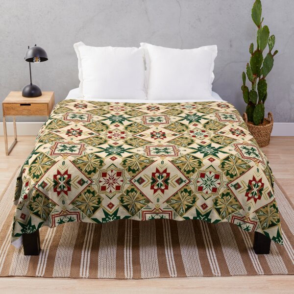 Item preview, Luxury Art Deco Christmas Pattern | Geometric Holiday Design | Red Green Gold on Cream for T-Shirts, Stickers, Wall Art, Wrapping Paper & More designed and sold by DesignWorld8.