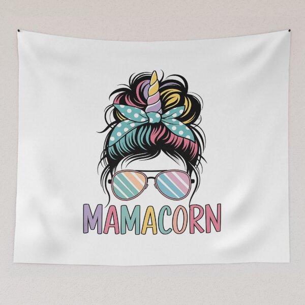 Item preview, Funny Mamacorn Unicorn Messy Bun Mom Mother's Day Girl Women  designed and sold by Rrettgison.