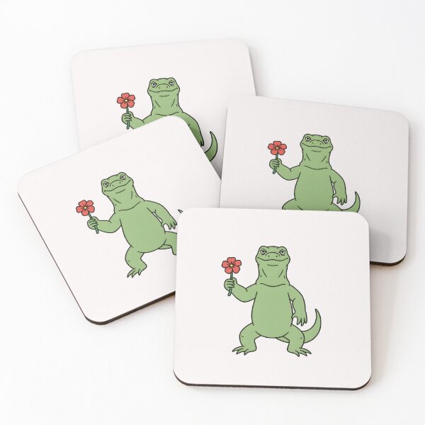 Item preview, Polite Monitor Lizard Giving Flowers Sticker  designed and sold by ChubbyGoong.