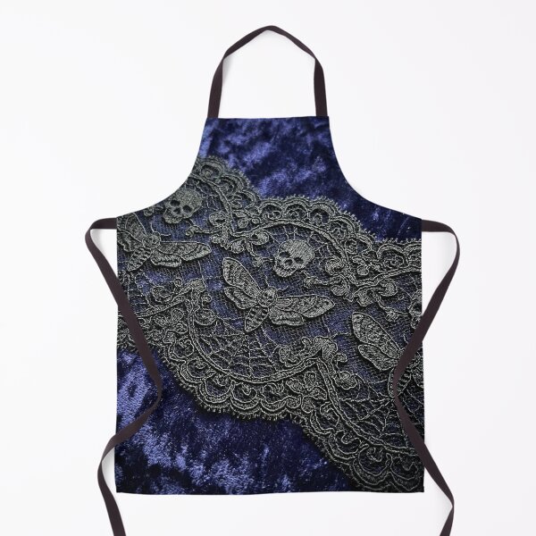 Item preview, Gothic Doily Midnight Blue Velvet - Skulls, Moths & Spiderweb Lace designed and sold by SavinMercantile.