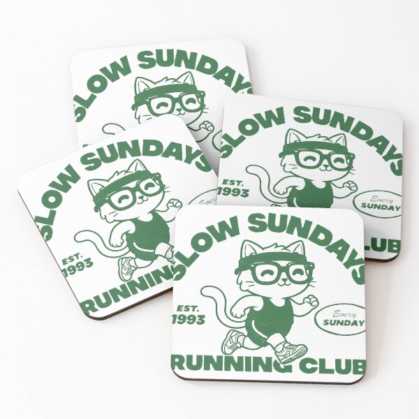 Item preview, Slow Sundays Running Club - Cute Vintage Cat Jogger Art designed and sold by AdyKurniawan.