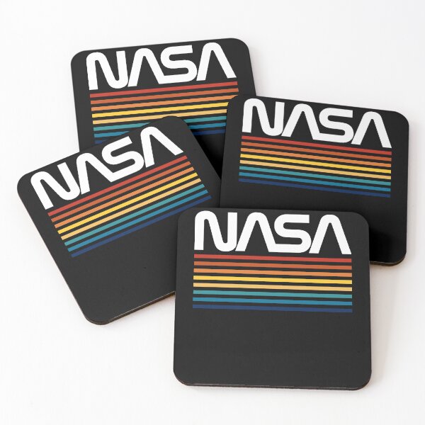 Item preview, Vintage Nerdy NASA Worm Logo Color Stripes Space Science Teacher White Text designed and sold by MathWare MathClips.