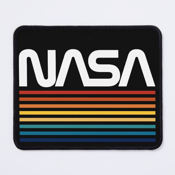 Item preview, Vintage Nerdy NASA Worm Logo Color Stripes Space Science Teacher White Text designed and sold by MathWare MathClips.