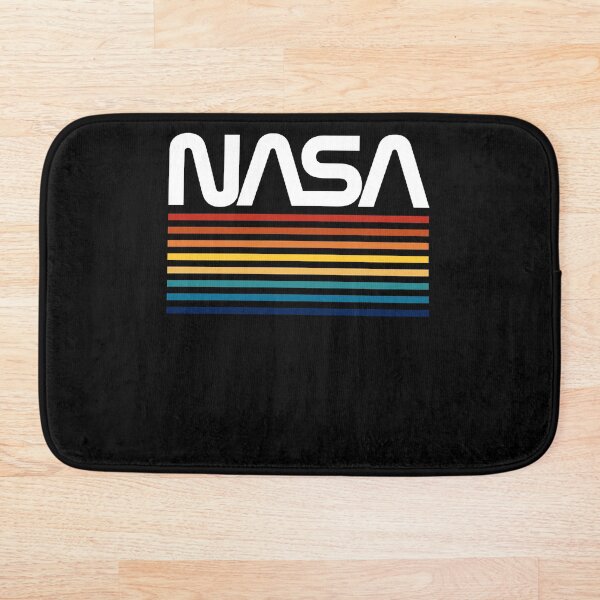 Item preview, Logotipo vintage de la NASA con diseño de gusano, rayas de colores, profesor de ciencias espaciales, texto blanco designed and sold by MathWare MathClips.