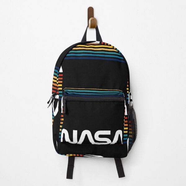 Item preview, Vintage Nerdy NASA Worm Logo Color Stripes Space Science Teacher White Text designed and sold by MathWare MathClips.