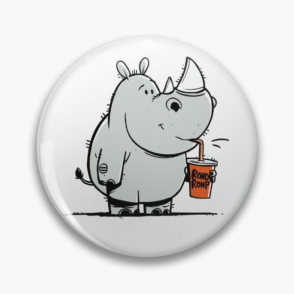 Item preview, Cute Baby Rhino Holding a Sippy Cup Cartoon Drawing designed and sold by LD ART.