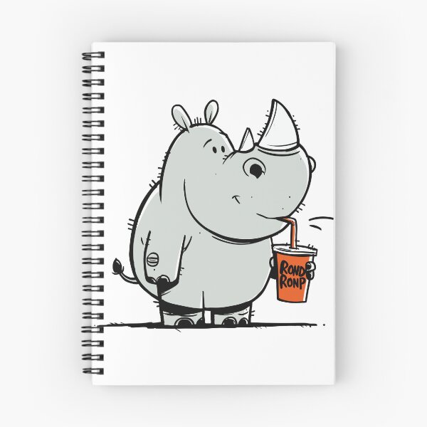 Item preview, Cute Baby Rhino Holding a Sippy Cup Cartoon Drawing designed and sold by LD ART.