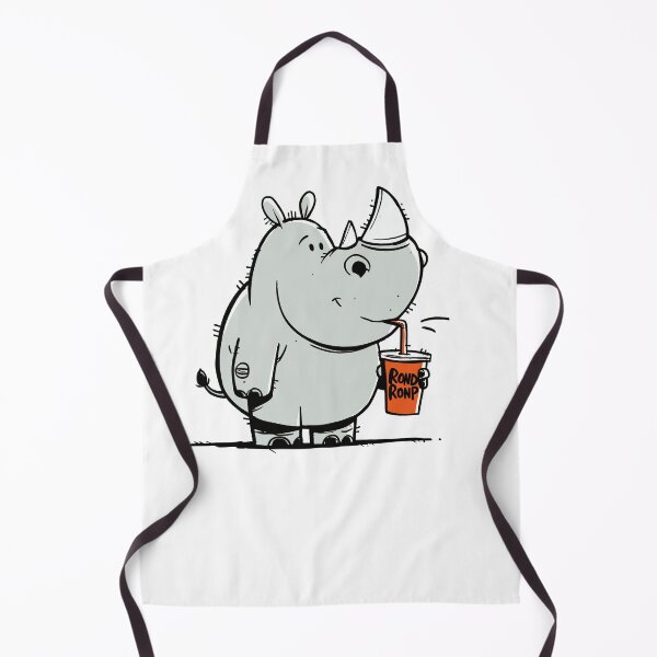 Item preview, Cute Baby Rhino Holding a Sippy Cup Cartoon Drawing designed and sold by LD ART.