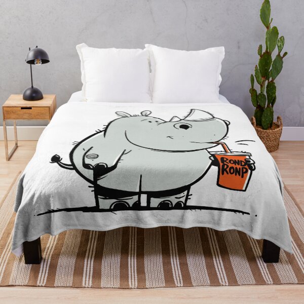 Item preview, Cute Baby Rhino Holding a Sippy Cup Cartoon Drawing designed and sold by LD ART.