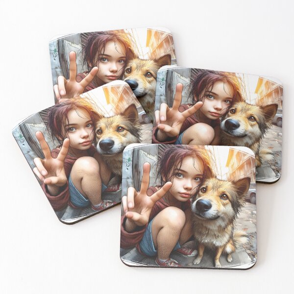 Item preview, Girl and her Dog designed and sold by GalleryBrisArt.