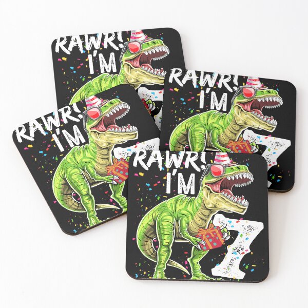 Item preview, Kids Rawr I'm 7 7th Birthday Party T Rex Dinosaur Gift for Boys designed and sold by TrippAnge.