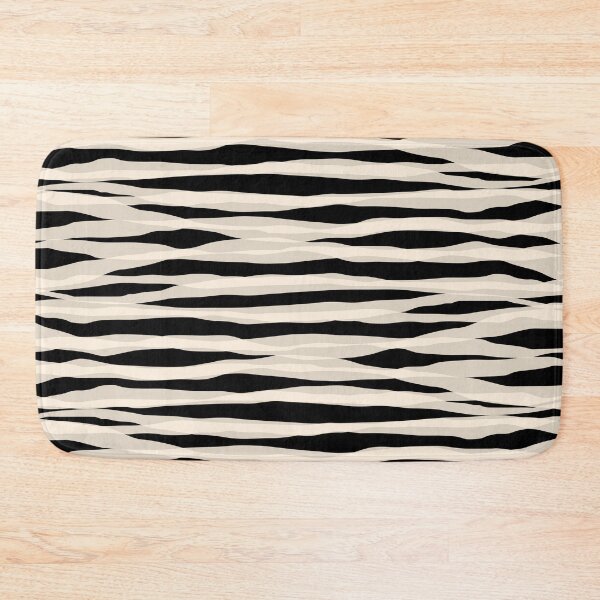 Item preview, Abstracted Organic Stripes Pattern in Black and Almond Cream designed and sold by kierkegaard.