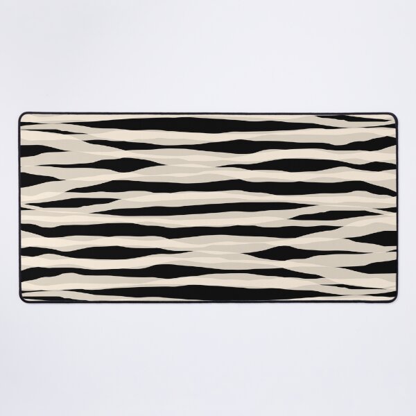 Item preview, Abstracted Organic Stripes Pattern in Black and Almond Cream designed and sold by kierkegaard.