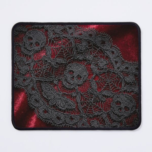 Item preview, Dark Romantic Red Velvet & Black Lace - Gothic Skull & Moth Texture designed and sold by SavinMercantile.