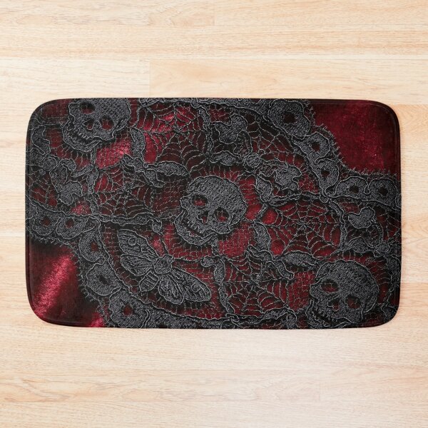 Item preview, Dark Romantic Red Velvet & Black Lace - Gothic Skull & Moth Texture designed and sold by SavinMercantile.