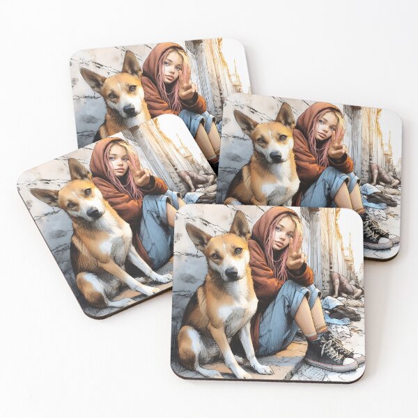 Item preview, Girl and her Dog designed and sold by GalleryBrisArt.