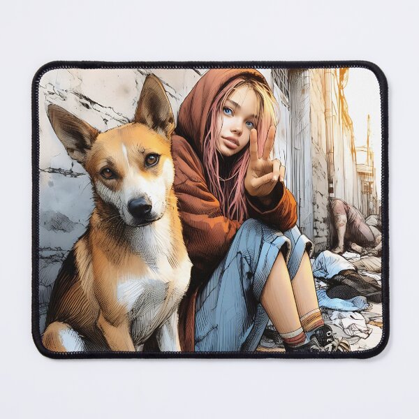 Item preview, Girl and her Dog designed and sold by GalleryBrisArt.