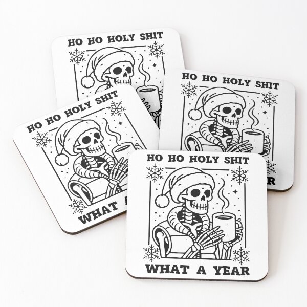 Item preview, Ho Ho Holy Shit What A Year Funny Christmas Skeleton designed and sold by InkStation24.