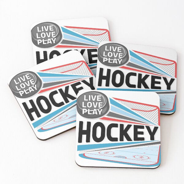 Artikelvorschau, Lebe...Liebe...Spiele...Hockey mit Bild von Netz und Eisfläche entworfen und verkauft von CHASAcreative.